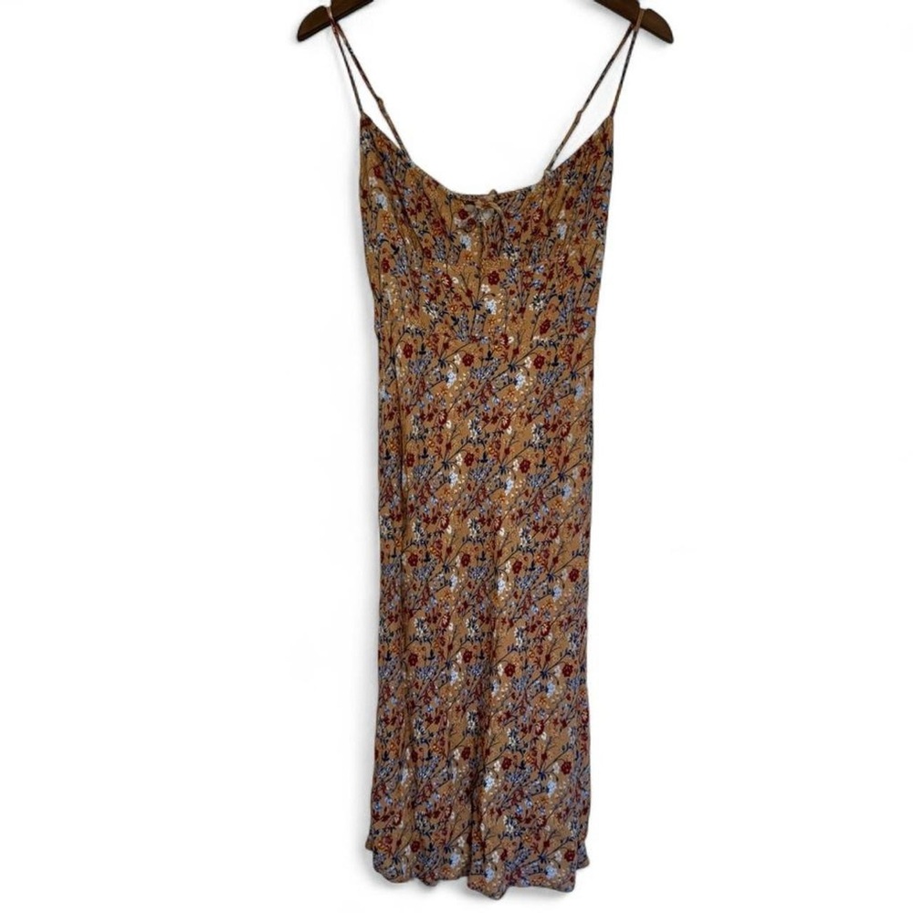 Size 2 Aritzia Wilfred Bellow Midi Floral Orange Terracotta SF Dress Cottagecore